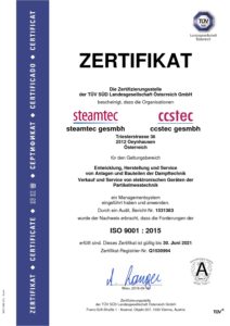 ISO 9001:2015 Zertifikat